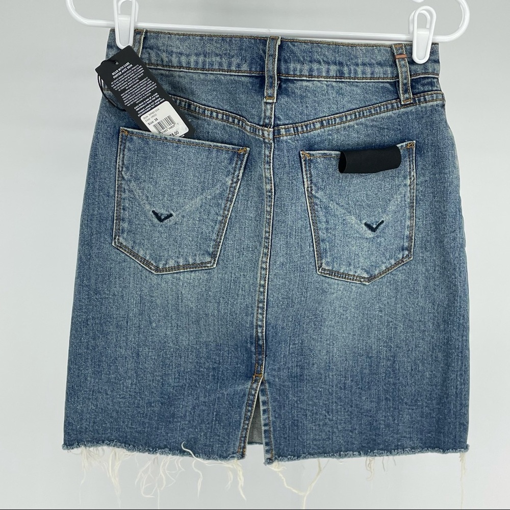Hudson Jeans Light Blue Distressed Denim Mini Skirt - Picture 3 of 14